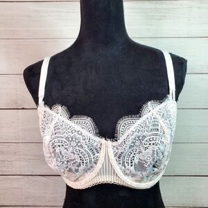 Victoria's Secret Dream Angels Semi-Sheer Lace Bra No Lining 36DDD Underwire